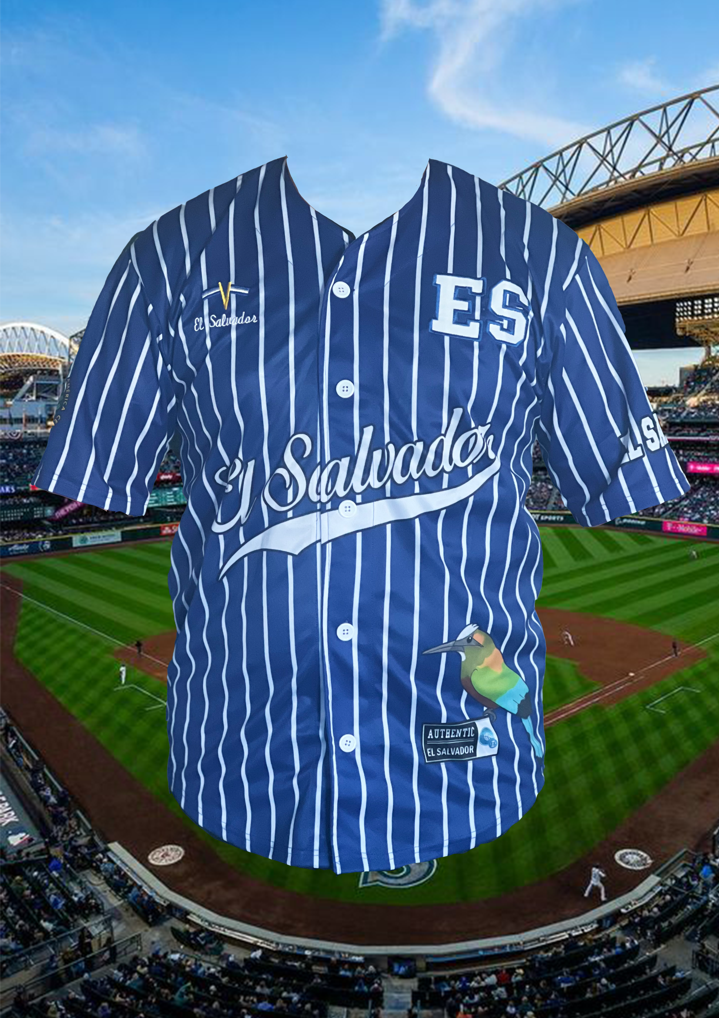 Black El Salvador Baseball Shirt
