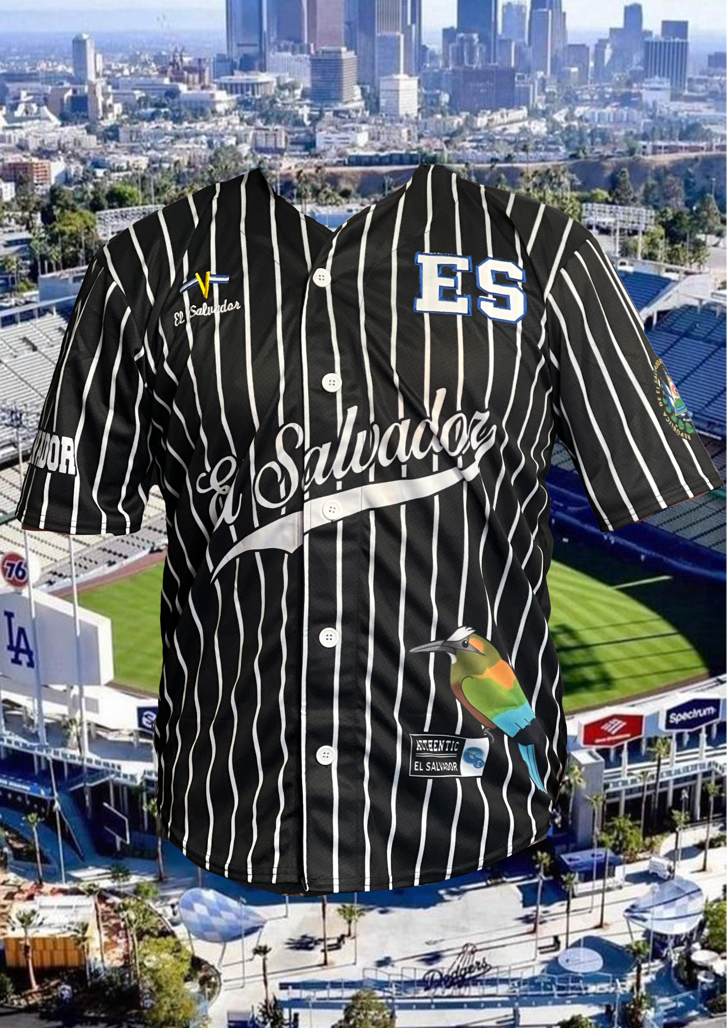 Black El Salvador Baseball Shirt