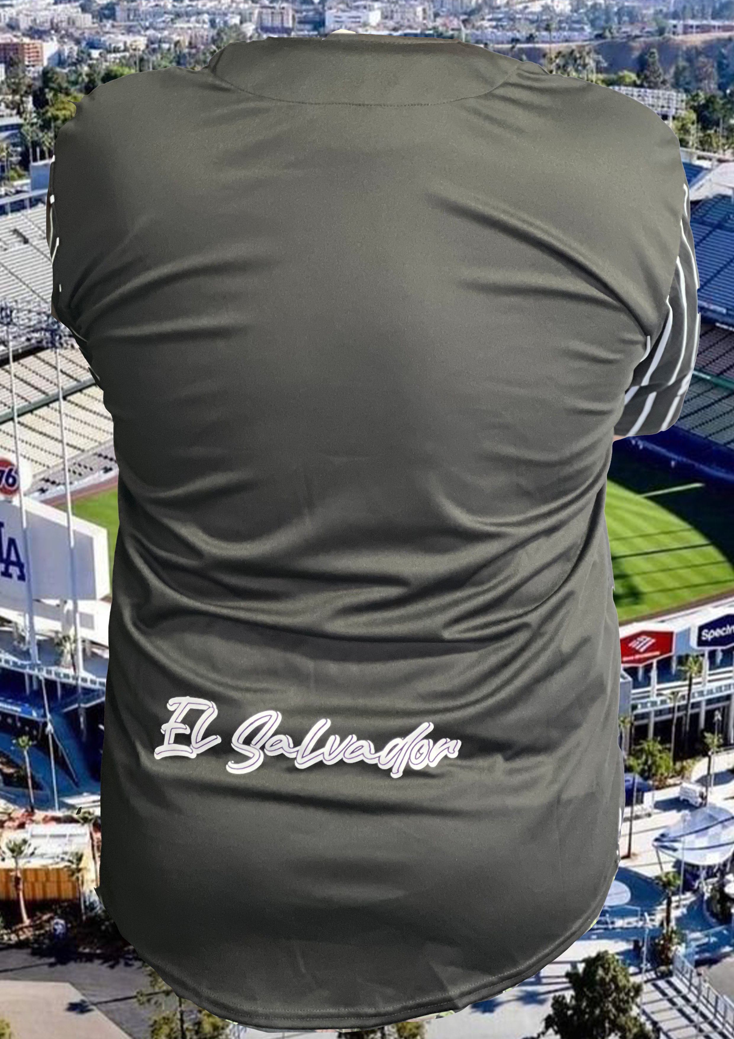 Black El Salvador Baseball Shirt