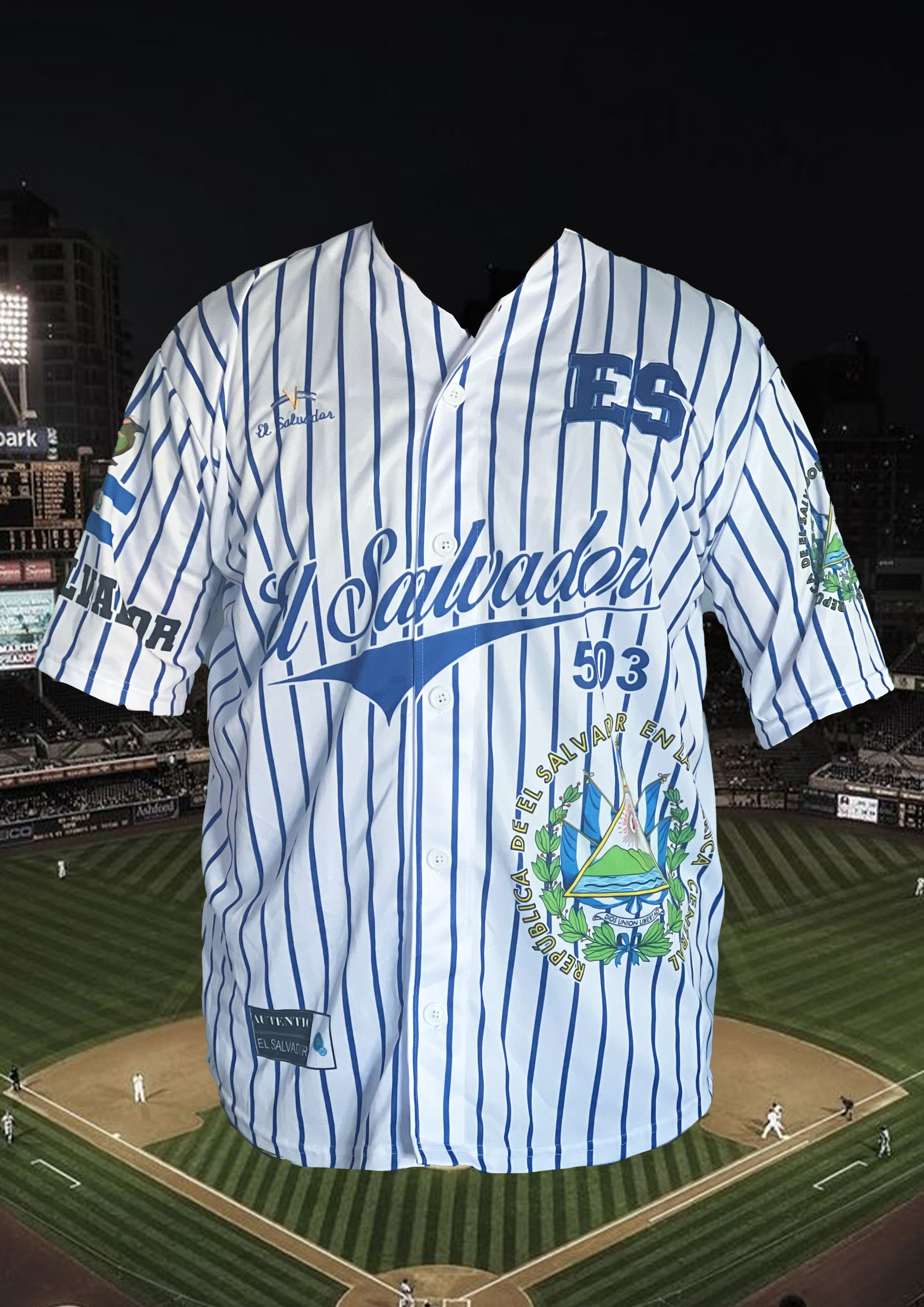 Black El Salvador Baseball Shirt